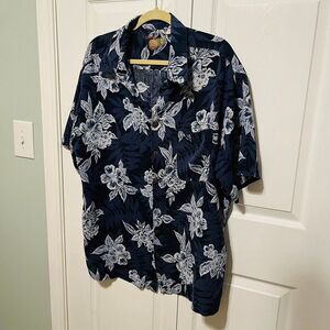 CARRIBEAN MEN'S Hawaiian men's 2X (Extra Extra Large) button down shirt 97% silk